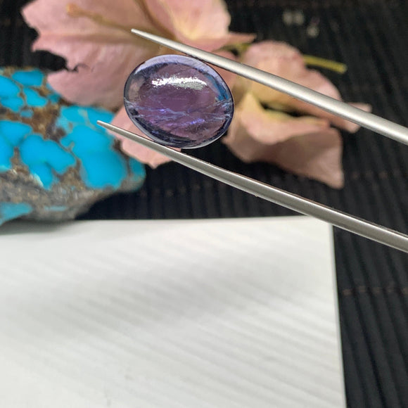 Iolite Oval Cabochon 12x14 mm size Code #i23 AA Quality  Natural Iolite Cabs  (Pack of 1 Piece)