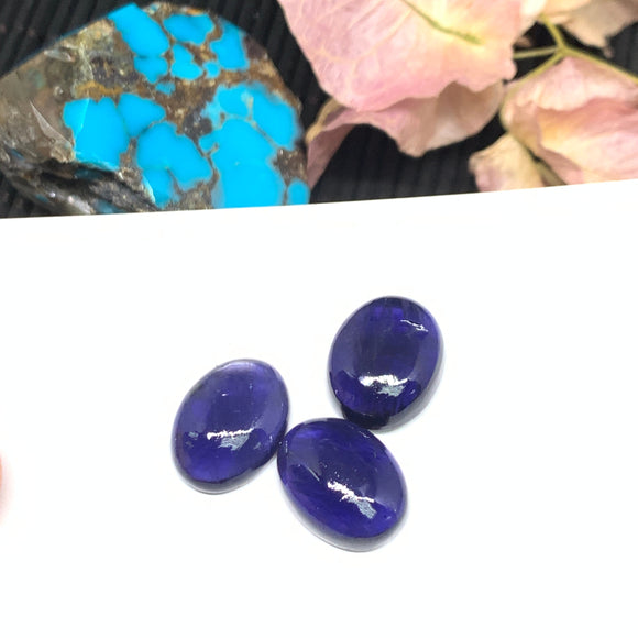 Iolite Oval Cabochon 16x12 mm size Code #i33 Blue Color- AA Quality  Natural Iolite Cabs( Pack of 1 Piece)