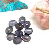 10 Pcs Iolite Cabochon 8X10 mm size (Code #i75) - A Quality- Iolite Oval Cabochon- Natural Iolite Cabs( Pack of 10 Piece)