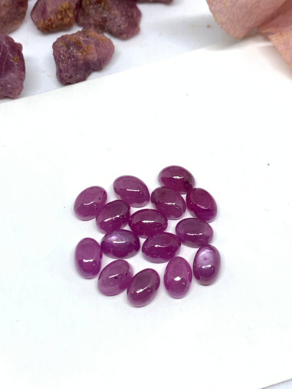 Pink Sapphire Oval Cabochon 5X7 mm Size AAA Quality Sapphire cabs • Natural Pink Sapphire • Sapphire Cabochon (Pack of 4 Pcs)