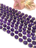 Amethyst Faceted Barrel Beads 7x8 mm size 39 cm Strand AAA Quality - Natural Amethyst Faceted Nugget Beads