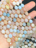 Morganite Faceted Barrel Beads  7x8 mm size 39 cm Strand AAA Quality - Natural Morganite Faceted Nugget Beads