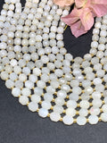 White Moonstone Faceted Barrel Beads  7x8 mm size 39 cm Strand AAA Quality - Natural White Moonstone Faceted Nugget Beads