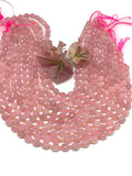 Rose Quartz Faceted Barrel Beads  7x8 mm size 39 cm Strand AAA Quality - Natural Rose Quartz Faceted Nugget Beads