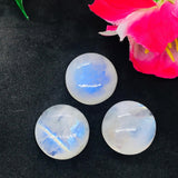 14MM MOONSTONE ROUND CABOCHON , Pack of 1 pcs. Blue Fire Moonstone cabs  . Moonstone Loose Cabs, Origin India .