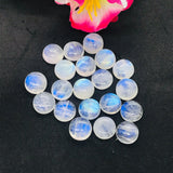 12MM MOONSTONE ROUND CABOCHON , Pack of 2 pcs. Blue Fire Moonstone cabs  . Moonstone Loose Cabs, Origin India .