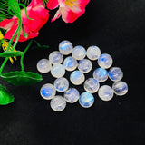 12MM MOONSTONE ROUND CABOCHON , Pack of 2 pcs. Blue Fire Moonstone cabs  . Moonstone Loose Cabs, Origin India .