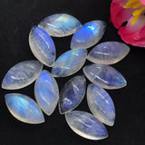 Moonstone 9X18 MM ,Rainbow Moonstone Marquise Cabs , Pack of 2 Pcs. Good Quality Moonstone , Origin India , Moonstone marquise shape
