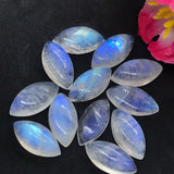 Moonstone 9X18 MM ,Rainbow Moonstone Marquise Cabs , Pack of 4 Pcs. Good Quality Moonstone , Origin India , Moonstone marquise shape