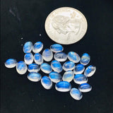 Moonstone 7X9 MM Oval Cabs , Pack of 4 Pcs. AAAA quality cabochon. loose gemstone. Loose cabochon code # R13