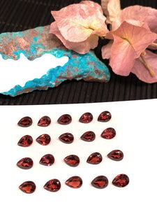 Garnet Pear Faceted 5x7 mm size Cut stone - Code #G20  - Natural Garnet Loose Stone - AAA Quality Stones- Pack of 8 Piece