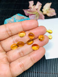 4 Pcs Citrine Cabochon 7x9 mm size - AA Quality Dark Color Citrine Oval Cabochons - Natural Citrine Cabs- Pack of 4 Pcs