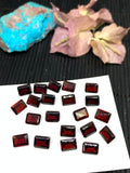 Garnet Faceted Rectangle 6x8 mm size - Code #G3 -Garnet Cut Stone -Natural Garnet Loose Stone - AAA Quality Stones- Pack of 4 Pieces