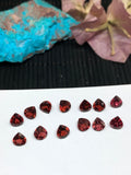 Garnet Faceted Heart stone 6x6 mm size - Code #G5 -Garnet Cut Stone -Natural Garnet Loose Stone - AAA Quality Stones- Pack of 8 Pieces