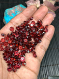 Garnet Round Faceted 6 mm size - Code #G7 -Garnet Cut Stone -Natural Garnet Loose Stone - AAA Quality Stones- Pack of 8 Pieces