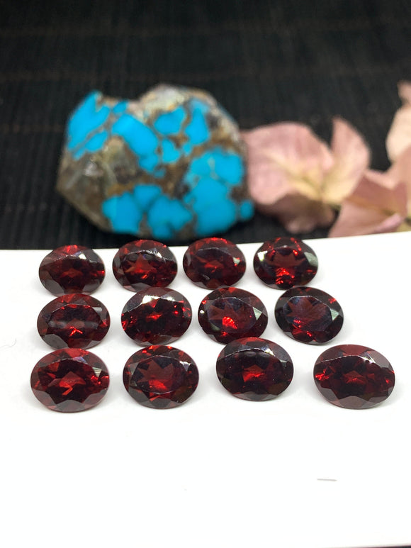 Garnet Oval Faceted 8x10 mm size - Code #G8 -Garnet Cut Stone -Natural Garnet Loose Stone - AAA Quality Stones- Pack of 1 Piece