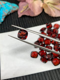 Garnet Cushion Faceted 8x8 mm- Code #G15 - Garnet Square Cut - Garnet Loose Stone - AAA Quality Stones- Pack of 2 Pieces