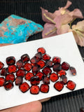 Garnet Cushion Faceted 8x8 mm- Code #G15 - Garnet Square Cut - Garnet Loose Stone - AAA Quality Stones- Pack of 2 Pieces