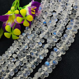 Rainbow Moonstone 6X8MM Faceted Drops, Rainbow Briolettes, Super Quality , Blue Flash Moonstone with transparent quality , Length 8 Inch