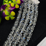 Rainbow Moonstone 4X6MM Faceted Drops, Rainbow Briolettes, Super Quality , Blue Flash Moonstone with transparent quality , Length 8 Inch