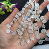 Moonstone Faceted 8X11-10X14 MM Drops, Rainbow Briolettes, Faceted Drop shape. gemstone drops. length 8 Inch, Video Available.