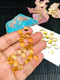 5 Pcs Citrine Cabochon 7x9 mm size  AA Quality Code #C2 Citrine Oval Cabochons - Natural Citrine Cabs- (Pack of 5 Pieces)