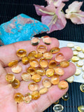 4 Pcs Citrine Cabochon 8x10 mm size AA Quality Code #C3 - Citrine Oval Cabochons - Natural Citrine Cabs- (Pack of 4 Pcs)