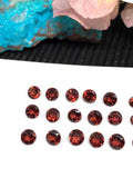 Pack of 8 Pcs Mozambique Garnet Round Faceted 5 mm size - Code #G18 -Garnet Cut Stone -Natural Garnet Loose Stone - AAA Quality Stones