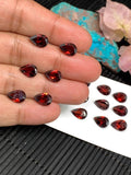 Garnet Pear Faceted 7x9 mm size Cut Stone - Code #G25 - Pack of 4 pcs -Natural Garnet Loose Stone - AAA Quality Stones