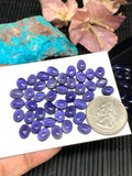 5 Pcs Iolite Oval Cabochon 6x8mm size Code #i1 Blue Color- AA Quality Natural Iolite Cabs -Iolite Loose Stones (Pack of 5 Pieces )