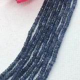 Blue Sapphire Faceted Roundel 3-5 MM Size length 16 Inch- AA Quality - Burma sapphire . Natural Blue sapphire