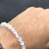 Moonstone Round 7M Bracelet , Top Quality  Perfect shape . Yellow and Blue Fire AAA Grade .Video available , 11 gram