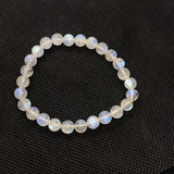 Moonstone Round 7M Bracelet , Top Quality Perfect shape . Yellow and Blue Fire AAA Grade .Video available , 11 gram