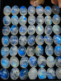 Moonstone 12X16mm Oval Cabochon , Pack of 4Pcs.- Calibrated Size AAA quality cabochon- loose gemstone- Rainbow Moonstone Cabs