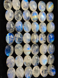 2 Pcs 13X18MM Rainbow Moonstone Oval Cabs , Pack of 2Pcs. AAA quality cabochon.- Moonstone Cabochon