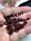 Garnet Round Faceted 7 mm size Height 4.5 mm Code #G27 Pack of 4 Pcs -Garnet Cut Stone -Natural Garnet Loose Stone - AAA Quality Stones