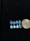 7x10 mm Moonstone Pear Cabochon Pack of 6 Pcs Code #MM12 AAAA Quality -Rainbow Moonstone Cabochon-Natural Untreated