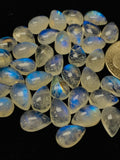 Moonstone Pear Cabochon 8X12 MM Pack of 5 Pc. Good Quality Cabochons , origin India . AAA Good Quality cabs.