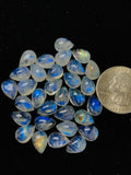 Moonstone Pear Cabochon 7X10 MM , Pack of 6 Pc. Good Quality Cabochons , origin India . AAA Good Quality cabs.