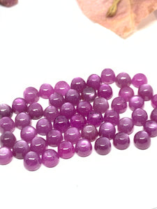 4MM Pink Sapphire Round Cabochon AAA Quality Sapphire cabs • Natural Pink Sapphire • Sapphire Cabochon (Pack of 8 Pcs)