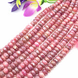 Moonstone 8MM  Faceted Pink Roundel Coating, length 14" Good Quality faceted beads , Coating moonstone. , Big hole 1.00 MM