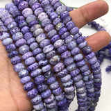 Purple Peruvian 8MM Opal Faceted Roundel, Super Quality ,  Peruvian Opal beads  ,length 13.5" . Purple coating, Big hole 1.00 MM