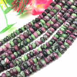 7MM Ruby Zoisite faceted Roundel , Length 14 Inch. AAA Quality beads,  faceted beads , Big Hole 1.00 MM