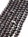 Garnet Faceted 9-10MM, Indian Garnet roundel faceted, Big Size faceted beads. Red garnet .Length 14"