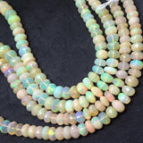 Ethiopian Opal Faceted Roundel Beads 5.5-10 mm size, 16 Inch Strand, Superb Quality, Approx 100 carat .Origin Ethiopia, Video available.