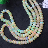 Ethiopian Opal Faceted Roundel Beads 5.5-10 mm size, 16 Inch Strand, Superb Quality, Approx 100 carat .Origin Ethiopia, Video available.
