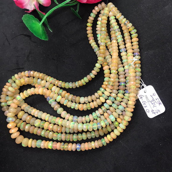 Ethiopian Opal Faceted Roundel Beads 5-8mm size, 16 Inch Strand, Superb Quality, Approx 80 carat .Origin Ethiopia, Video available.