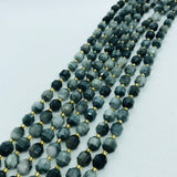 Eagle’s Eye Faceted Barrel Beads  7x8 mm size 39 cm Strand AAA Quality - Eagle Eye Faceted Nugget Beads