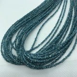 Blue Diamond Chips strand , length 16" Natural diamond chips, 24 carat strand , diamond beads in chip shape . size 3-3.5M