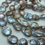 Pink Pearl Flat Baroque 22-24 MM,AAA Quality -Natural Pearl baroque , length 16" - Pink  Freshwater cultured pearl .